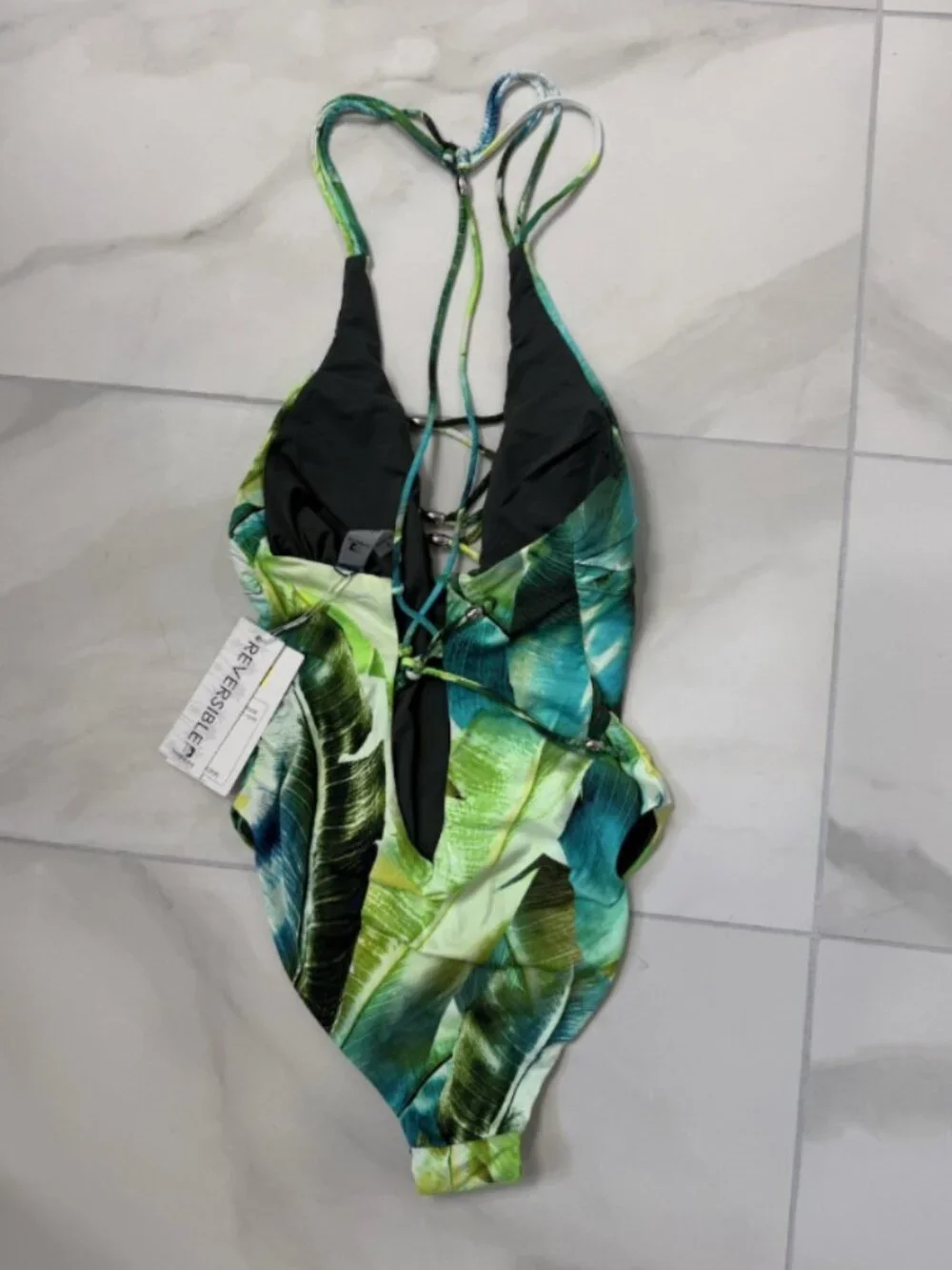 Tinibikini Women's One Piece Reversible Swimsuit Size S 11234